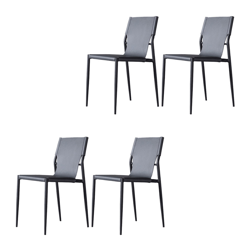 Modern Style Side Chair Leather Dining Chair with 4 Legs for Home Use