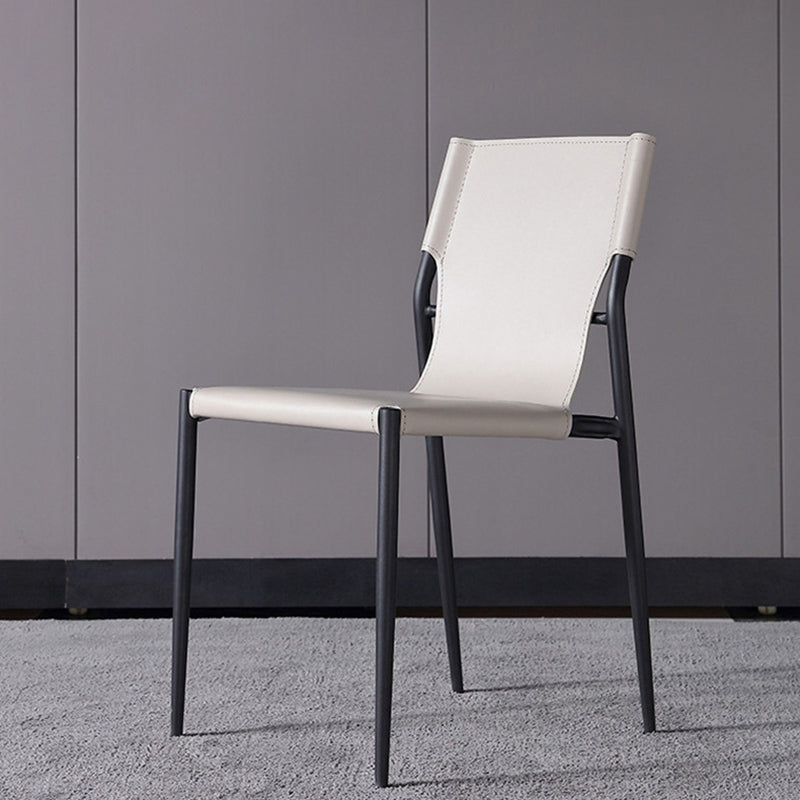 Modern Style Side Chair Leather Dining Chair with 4 Legs for Home Use