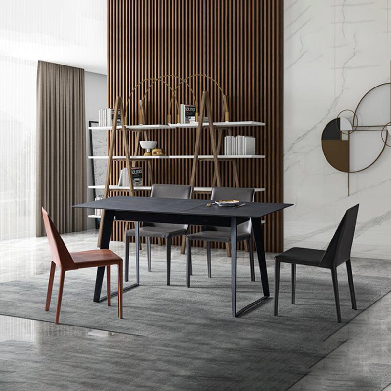 Modern Style Side Chair Leather Dining Chair with 4 Legs for Home Use