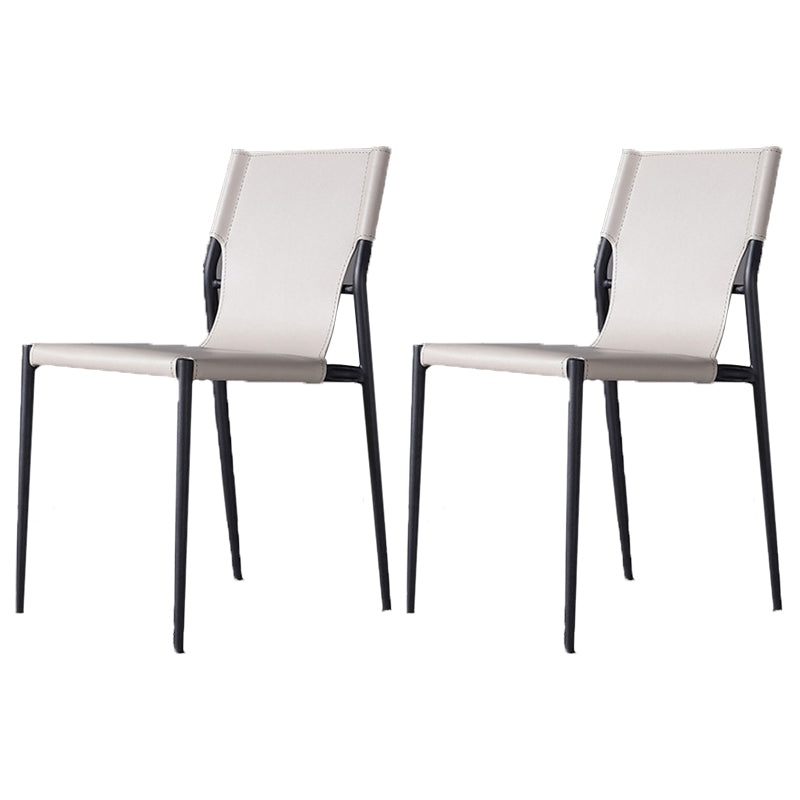 Modern Style Side Chair Leather Dining Chair with 4 Legs for Home Use
