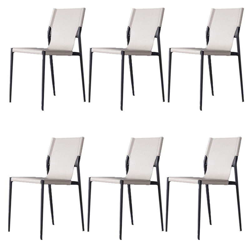 Modern Style Side Chair Leather Dining Chair with 4 Legs for Home Use