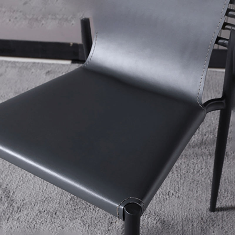 Modern Style Side Chair Leather Dining Chair with 4 Legs for Home Use