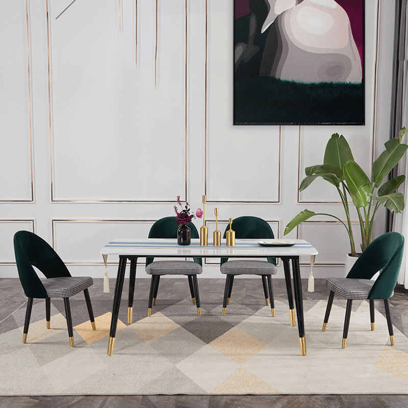 Glam Arm Chair Fabric Open Back Dining Chair for Dining Room