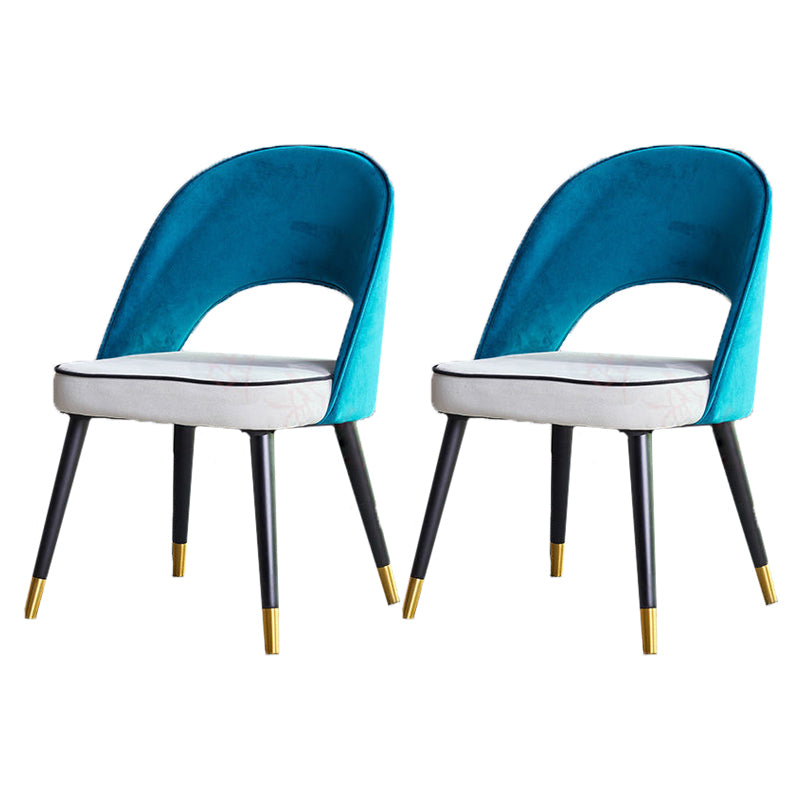 Glam Arm Chair Fabric Open Back Dining Chair for Dining Room