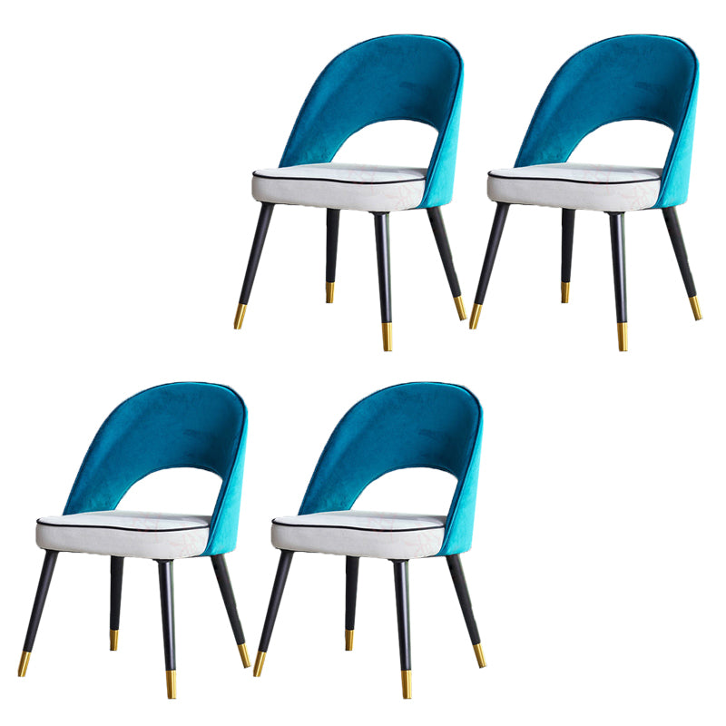 Glam Arm Chair Fabric Open Back Dining Chair for Dining Room