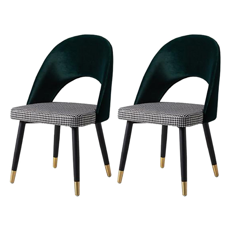 Glam Arm Chair Fabric Open Back Dining Chair for Dining Room