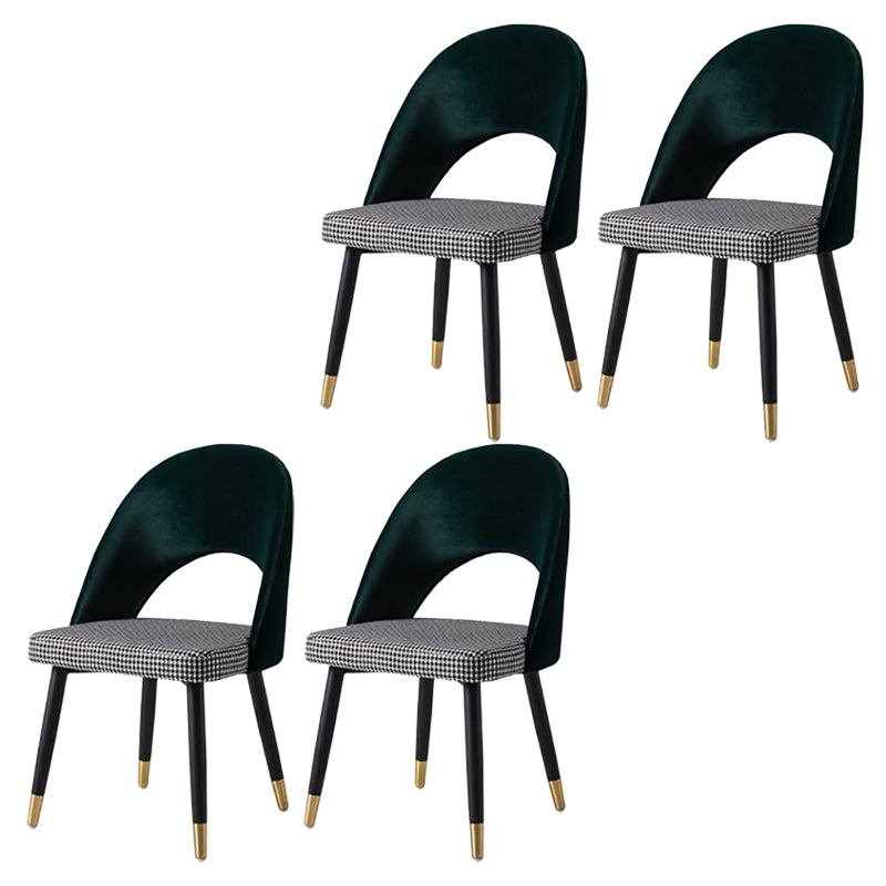 Glam Arm Chair Fabric Open Back Dining Chair for Dining Room