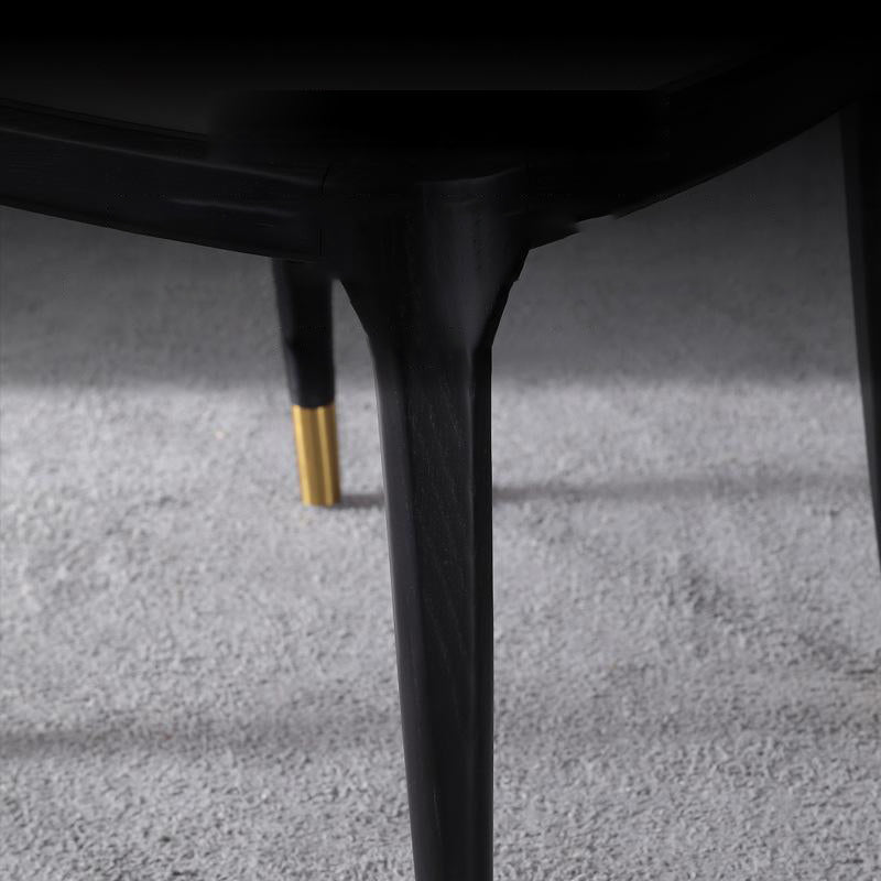 Glam Style Leather Side Chair Wooden Frame Indoor Dining Chair