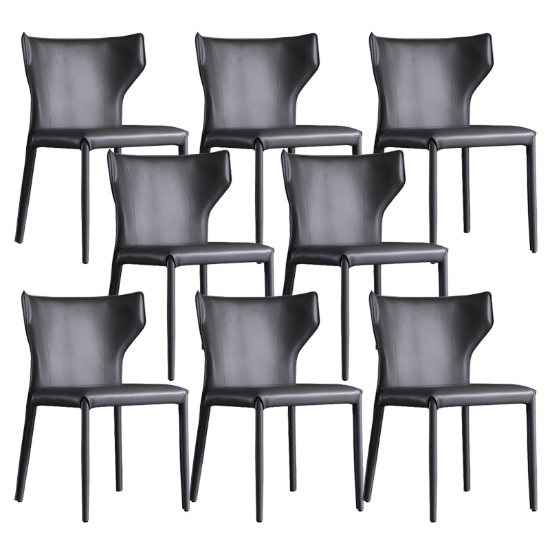 Industrial Wingback Side Chair Upholstered Armless Dining Chairs