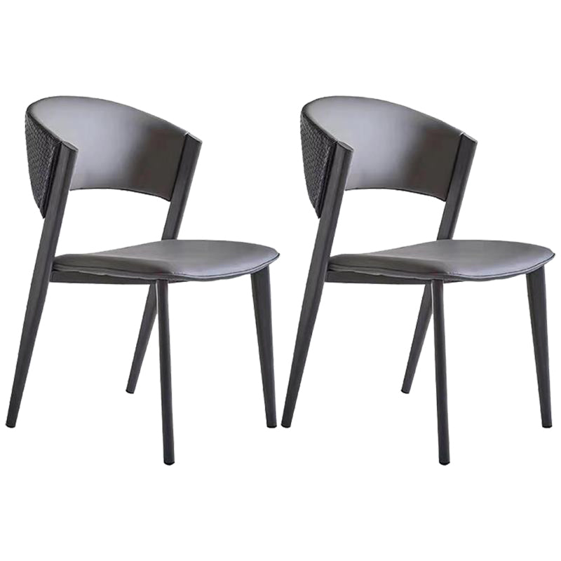 Modern Home Chair Open Back Dining Side Chair with Metal Legs