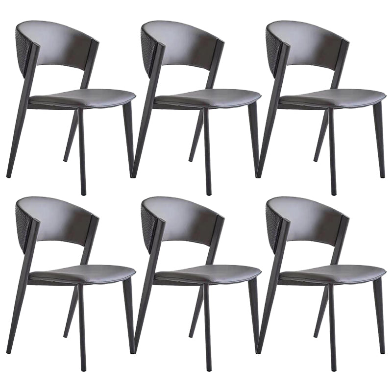 Modern Home Chair Open Back Dining Side Chair with Metal Legs
