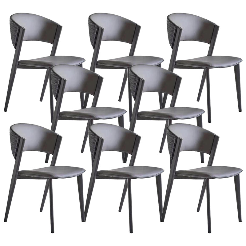 Modern Home Chair Open Back Dining Side Chair with Metal Legs