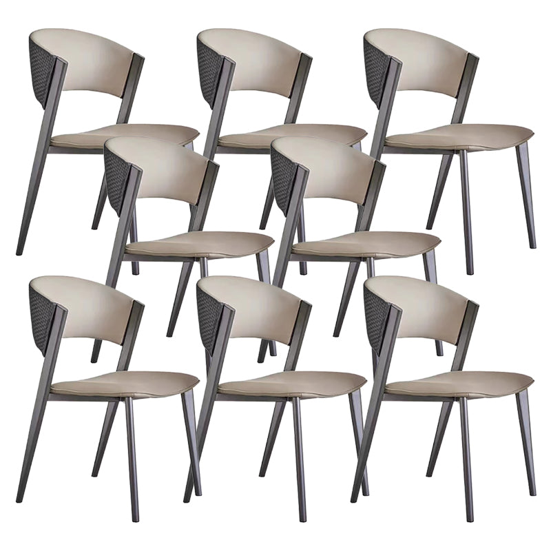 Modern Home Chair Open Back Dining Side Chair with Metal Legs