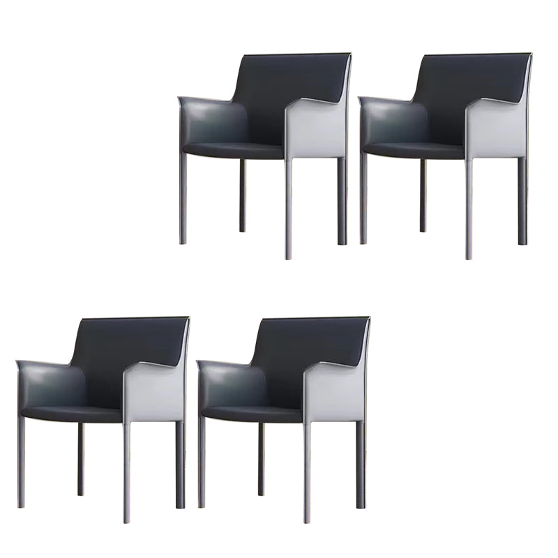 Modern Style Arm Chair Leather Solid Back Dining Chair for Home Use