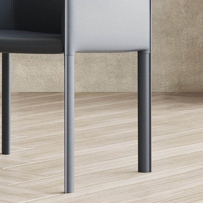 Modern Style Arm Chair Leather Solid Back Dining Chair for Home Use