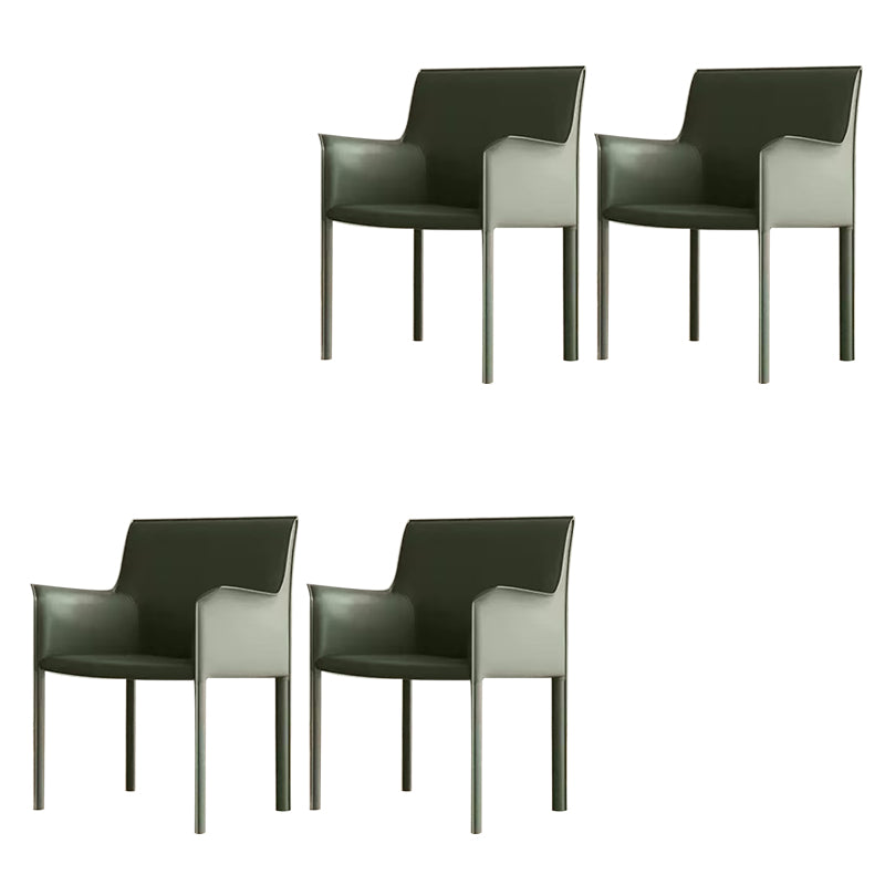 Modern Style Arm Chair Leather Solid Back Dining Chair for Home Use