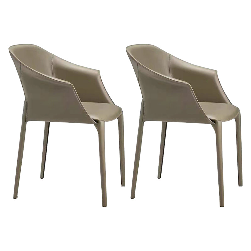 Modern Style Arm Chair Leather Indoor Dining Chair for Home Use