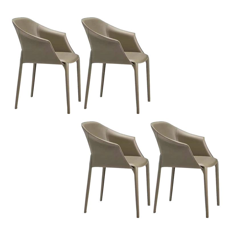 Modern Style Arm Chair Leather Indoor Dining Chair for Home Use