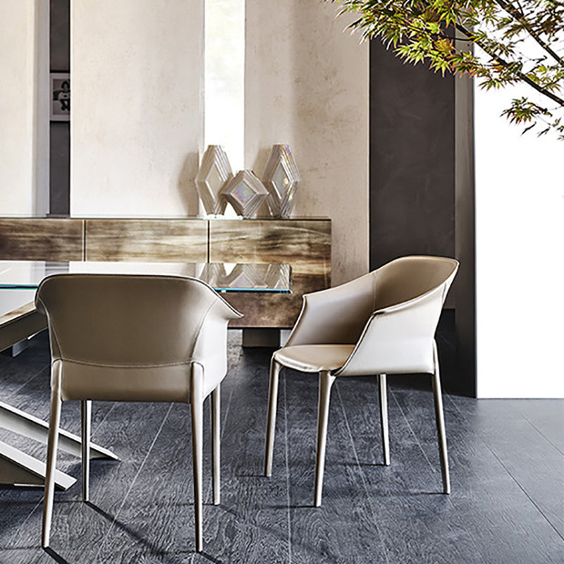 Modern Style Arm Chair Leather Indoor Dining Chair for Home Use