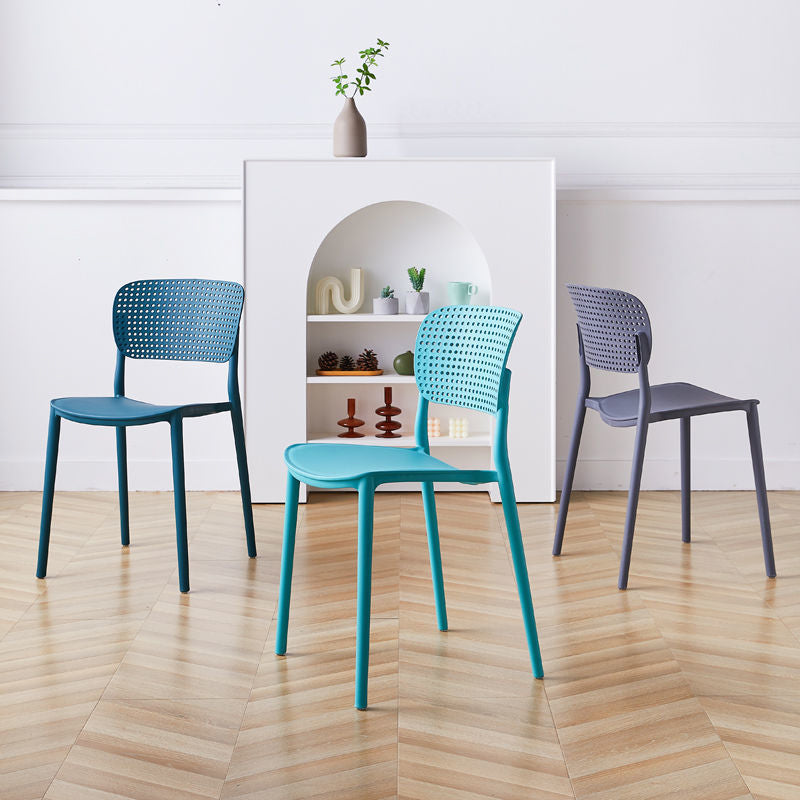 Open Back Dining Side Chair Modern Indoor-Outdoor Plastic Chair