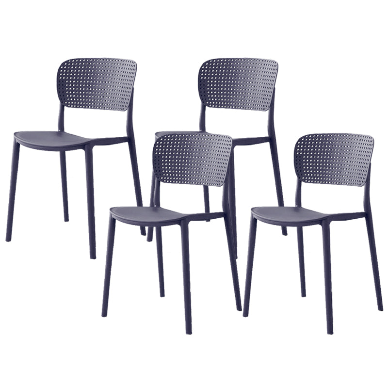Open Back Dining Side Chair Modern Indoor-Outdoor Plastic Chair