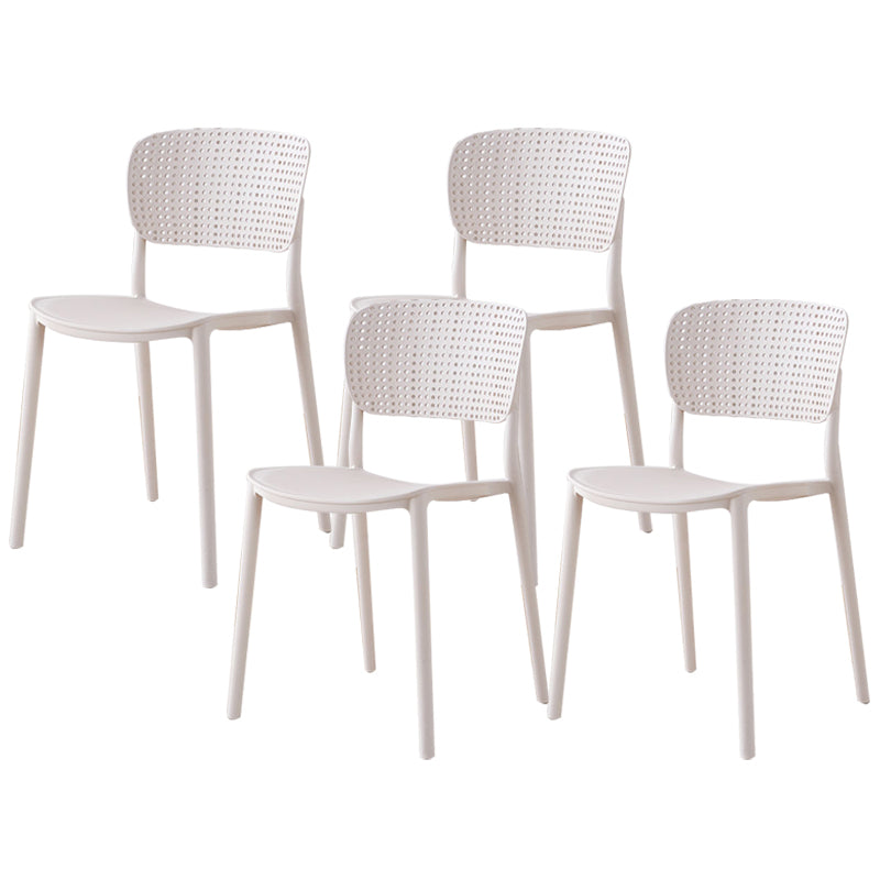 Open Back Dining Side Chair Modern Indoor-Outdoor Plastic Chair