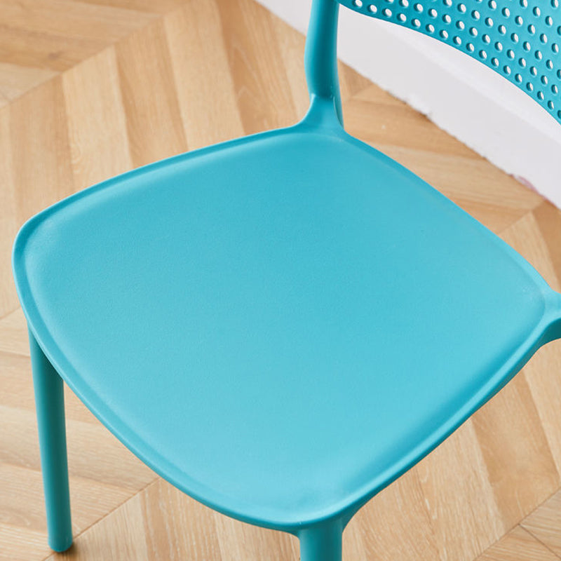 Open Back Dining Side Chair Modern Indoor-Outdoor Plastic Chair