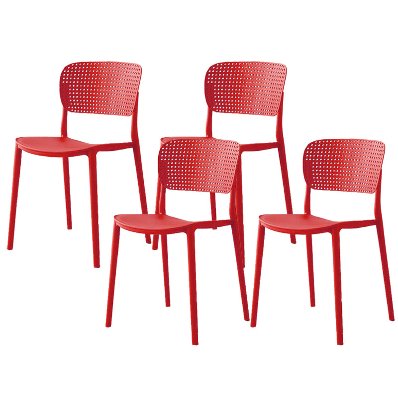 Open Back Dining Side Chair Modern Indoor-Outdoor Plastic Chair