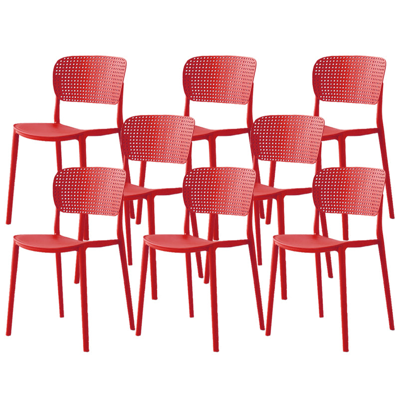 Open Back Dining Side Chair Modern Indoor-Outdoor Plastic Chair