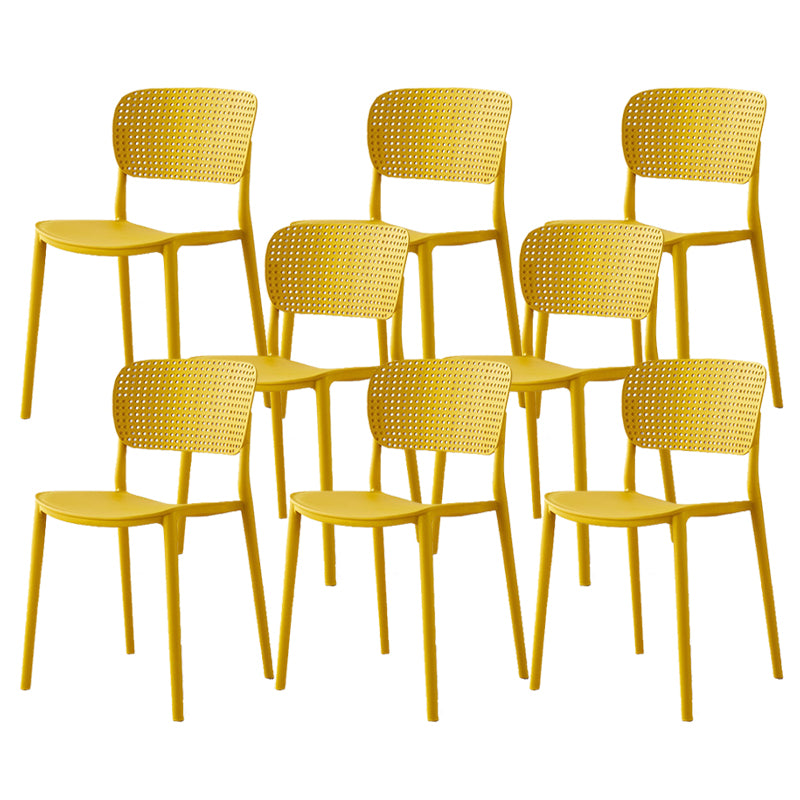 Open Back Dining Side Chair Modern Indoor-Outdoor Plastic Chair