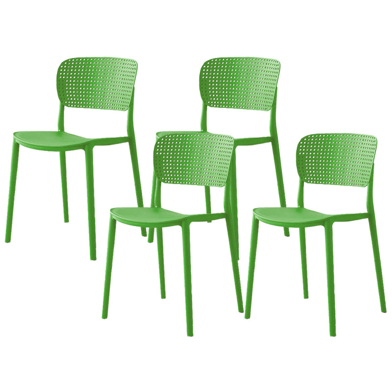 Open Back Dining Side Chair Modern Indoor-Outdoor Plastic Chair