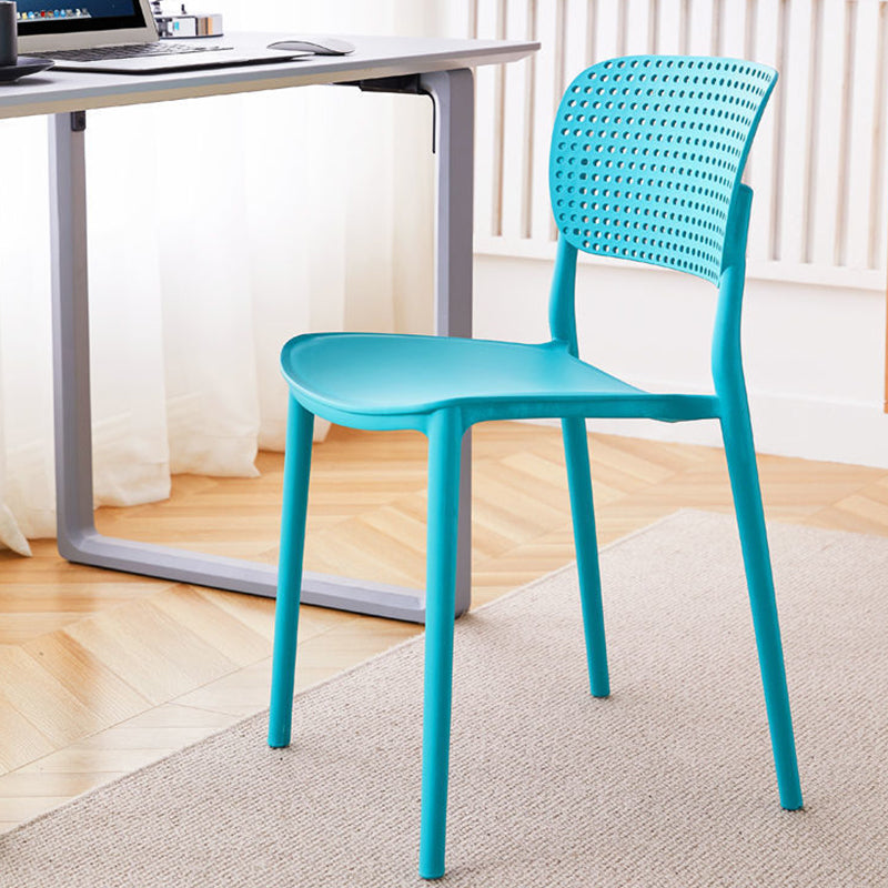 Open Back Dining Side Chair Modern Indoor-Outdoor Plastic Chair