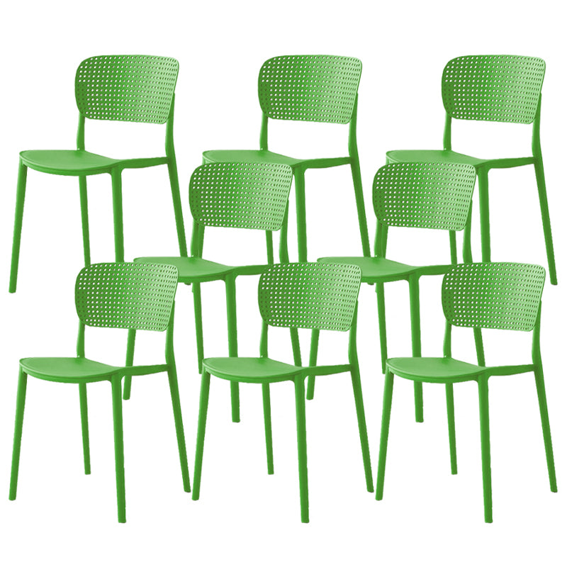 Open Back Dining Side Chair Modern Indoor-Outdoor Plastic Chair