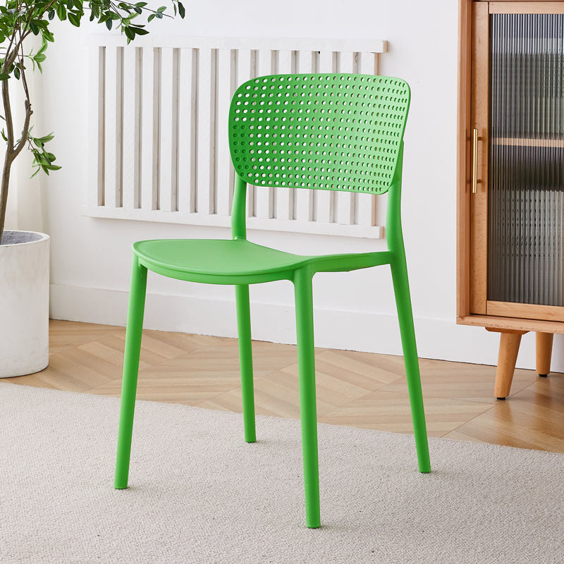 Open Back Dining Side Chair Modern Indoor-Outdoor Plastic Chair