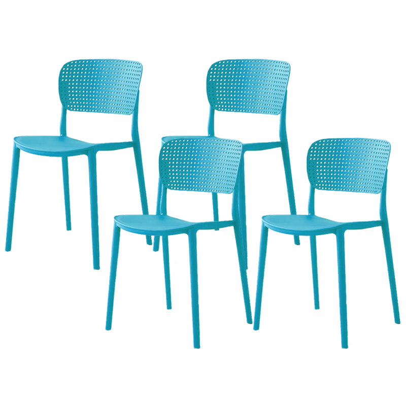 Open Back Dining Side Chair Modern Indoor-Outdoor Plastic Chair