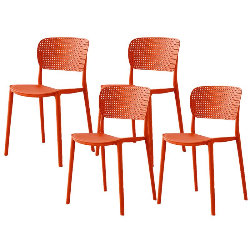 Open Back Dining Side Chair Modern Indoor-Outdoor Plastic Chair
