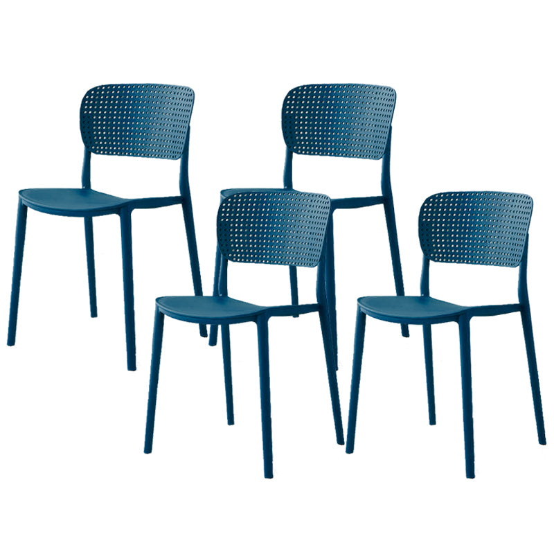 Open Back Dining Side Chair Modern Indoor-Outdoor Plastic Chair