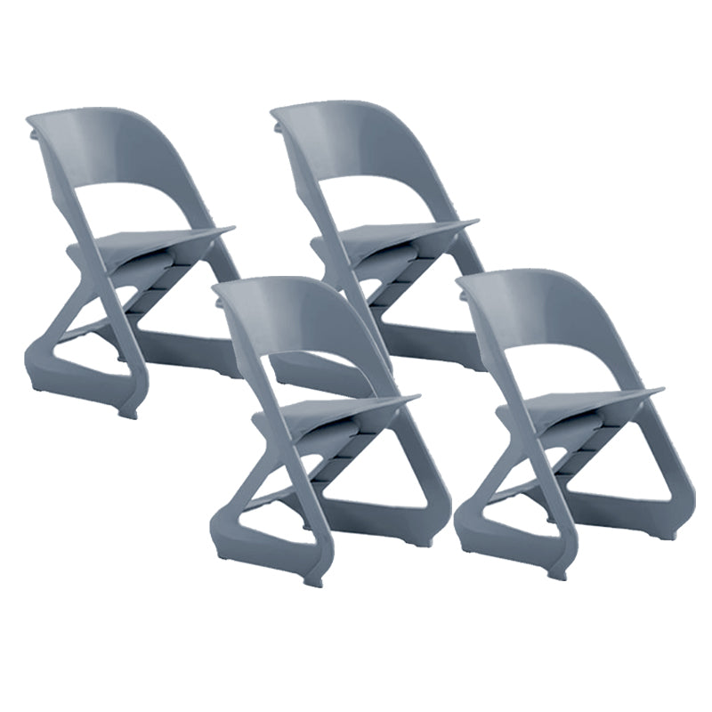 Contemporary Plastic Dining Armless Chair Kitchen Open Back Chair for Home
