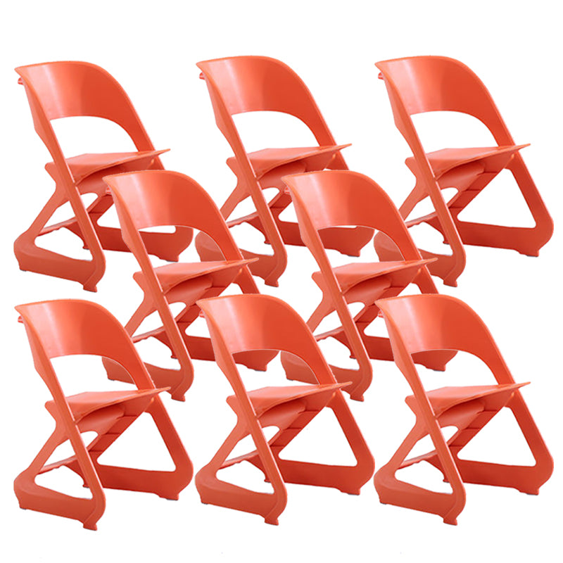 Contemporary Plastic Dining Armless Chair Kitchen Open Back Chair for Home