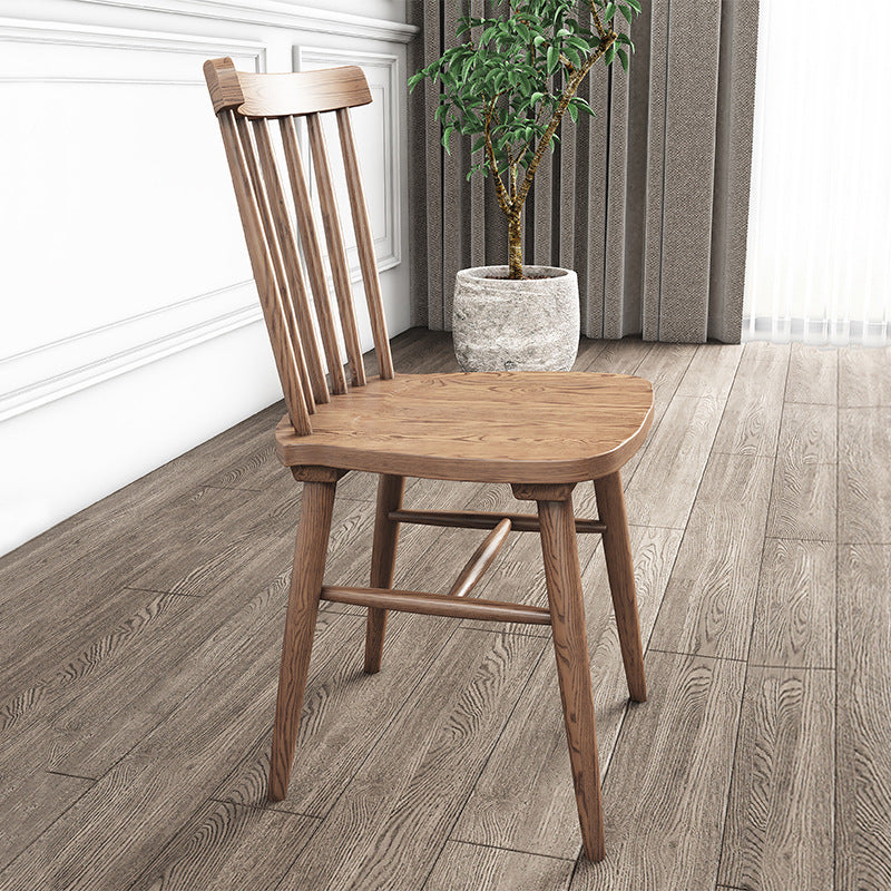 Solid Wood Side Chair Modern Slat Back Dining Chair for Home