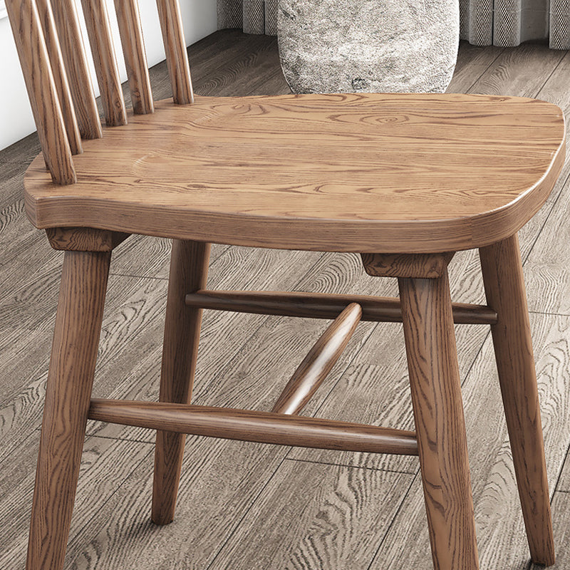 Solid Wood Side Chair Modern Slat Back Dining Chair for Home