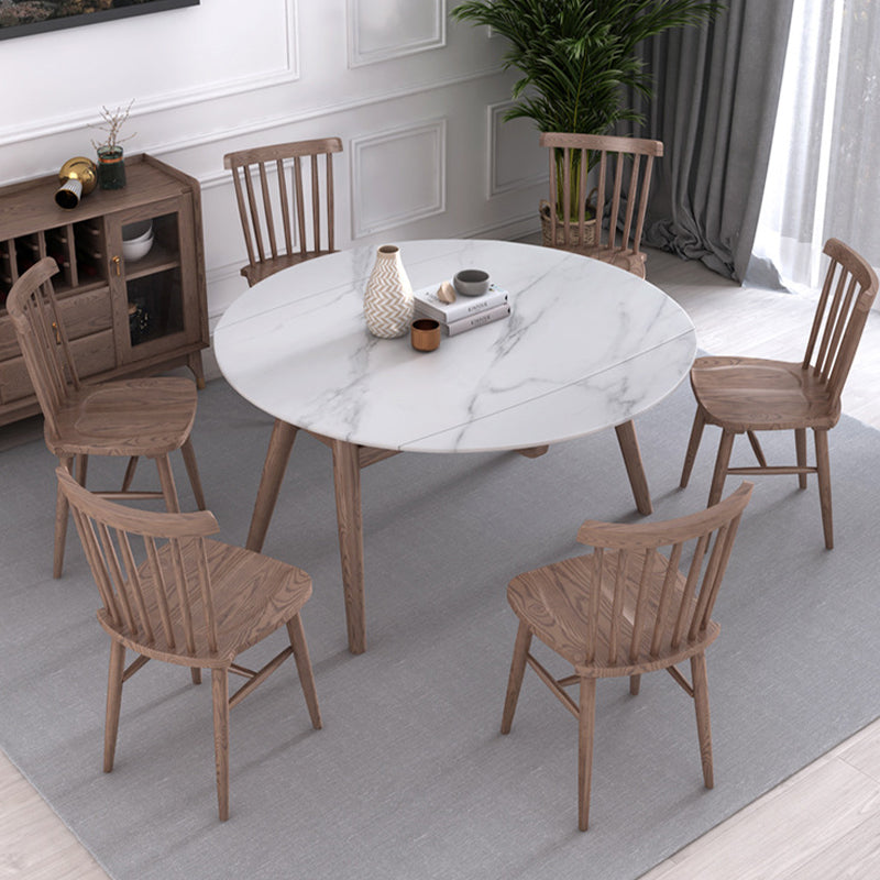 Solid Wood Side Chair Modern Slat Back Dining Chair for Home