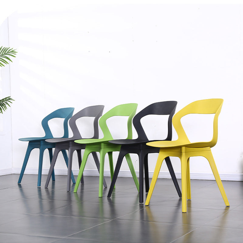 Contemporary Kitchen Dining Chair Vinyl Open Back Side Chair