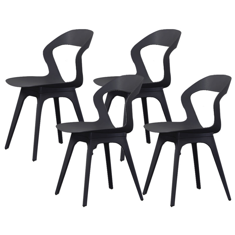Contemporary Kitchen Dining Chair Vinyl Open Back Side Chair