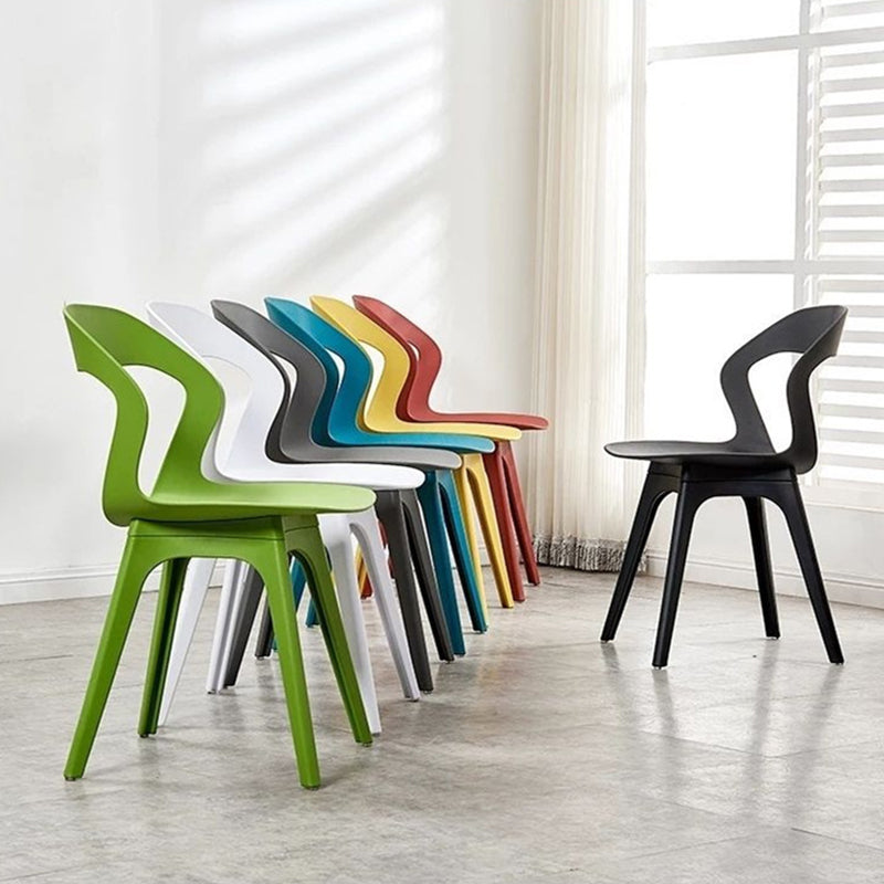 Contemporary Kitchen Dining Chair Vinyl Open Back Side Chair