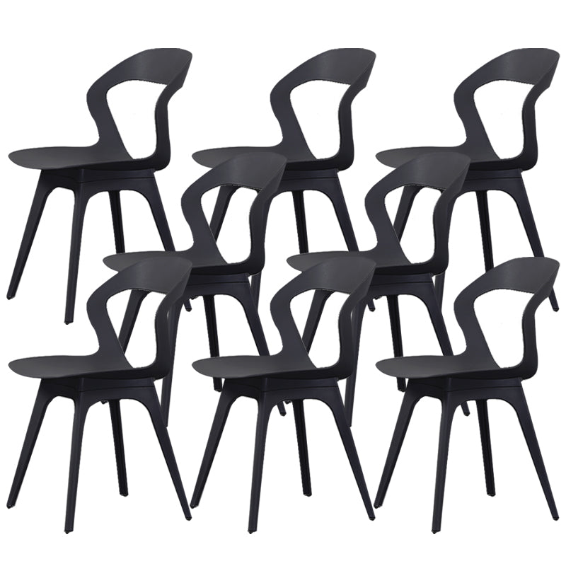 Contemporary Kitchen Dining Chair Vinyl Open Back Side Chair