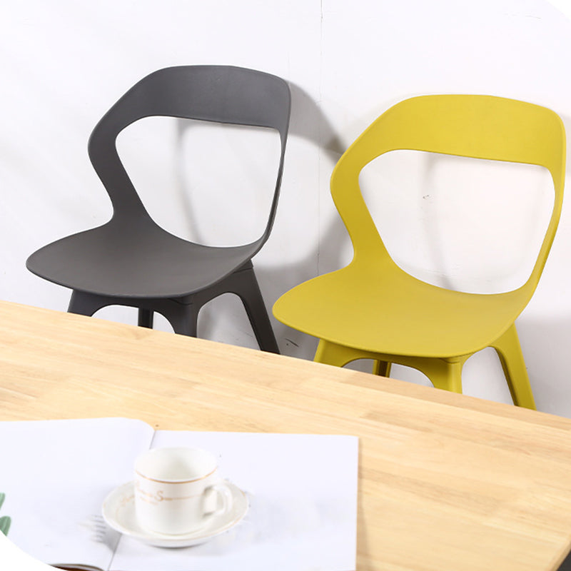 Contemporary Kitchen Dining Chair Vinyl Open Back Side Chair