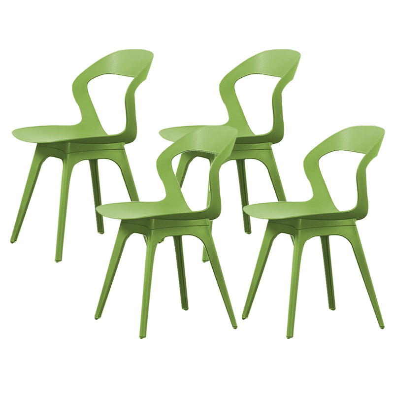 Contemporary Kitchen Dining Chair Vinyl Open Back Side Chair