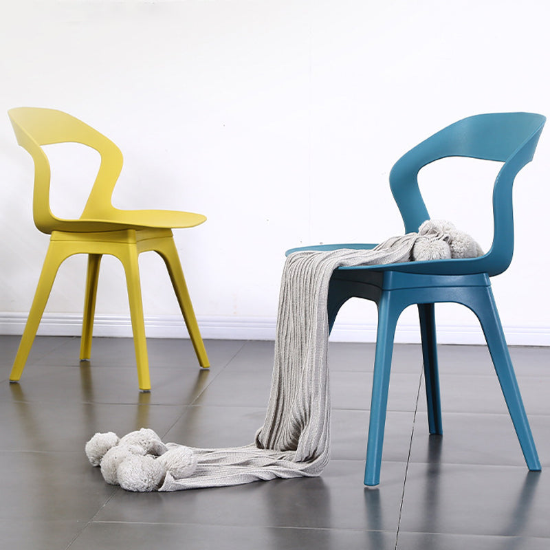 Contemporary Kitchen Dining Chair Vinyl Open Back Side Chair