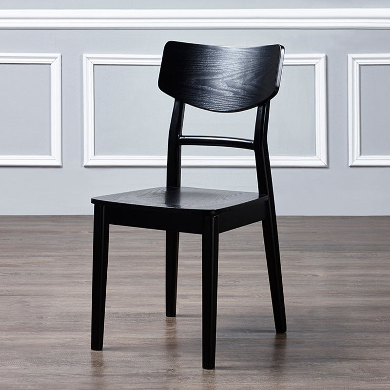 Black Modern Side Chair Solid Wood Dining Chair for Living Room